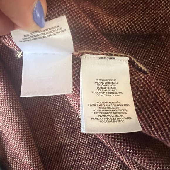 Anne Klein plaid knit sweater jacket/cape/ cardigan buckle closure - Picture 9 of 13